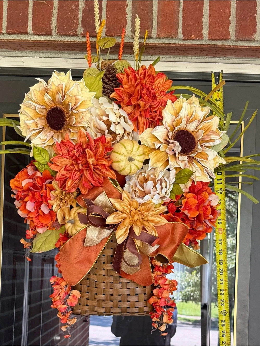 New Handmade Fall Basket Wreath